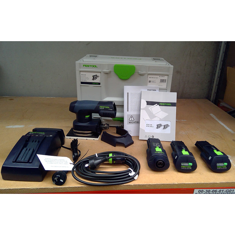 RTSC 400 18V 80mm x 133mm Cordless Orbital Sander Bluetooth 3.0Ah Set– Ex-Demo