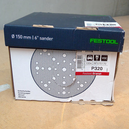 Granat D150mm 48-hole Abrasive Disc P320 – 100 Pack