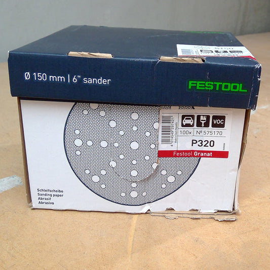 Granat D150mm 48-hole Abrasive Disc P320 – 100 Pack